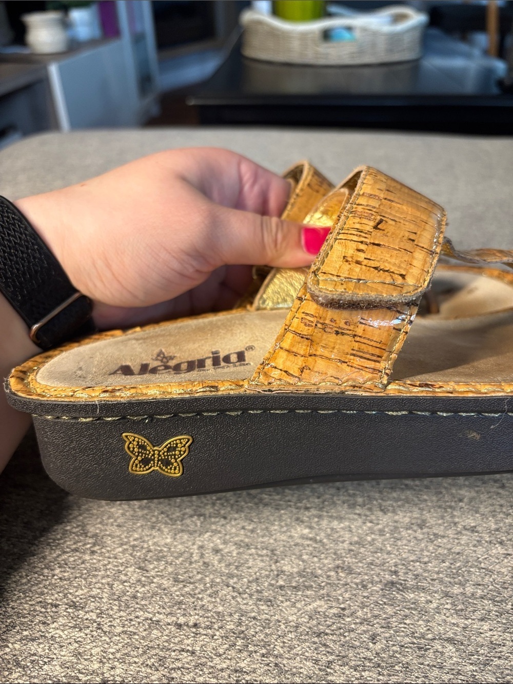 Alegria Carina Sandals in a Cork Fiesta - Picture 3 of 6